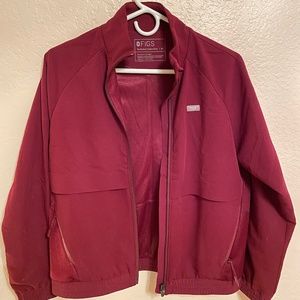 Figs Sydney Scrubs Jacket Bergundy